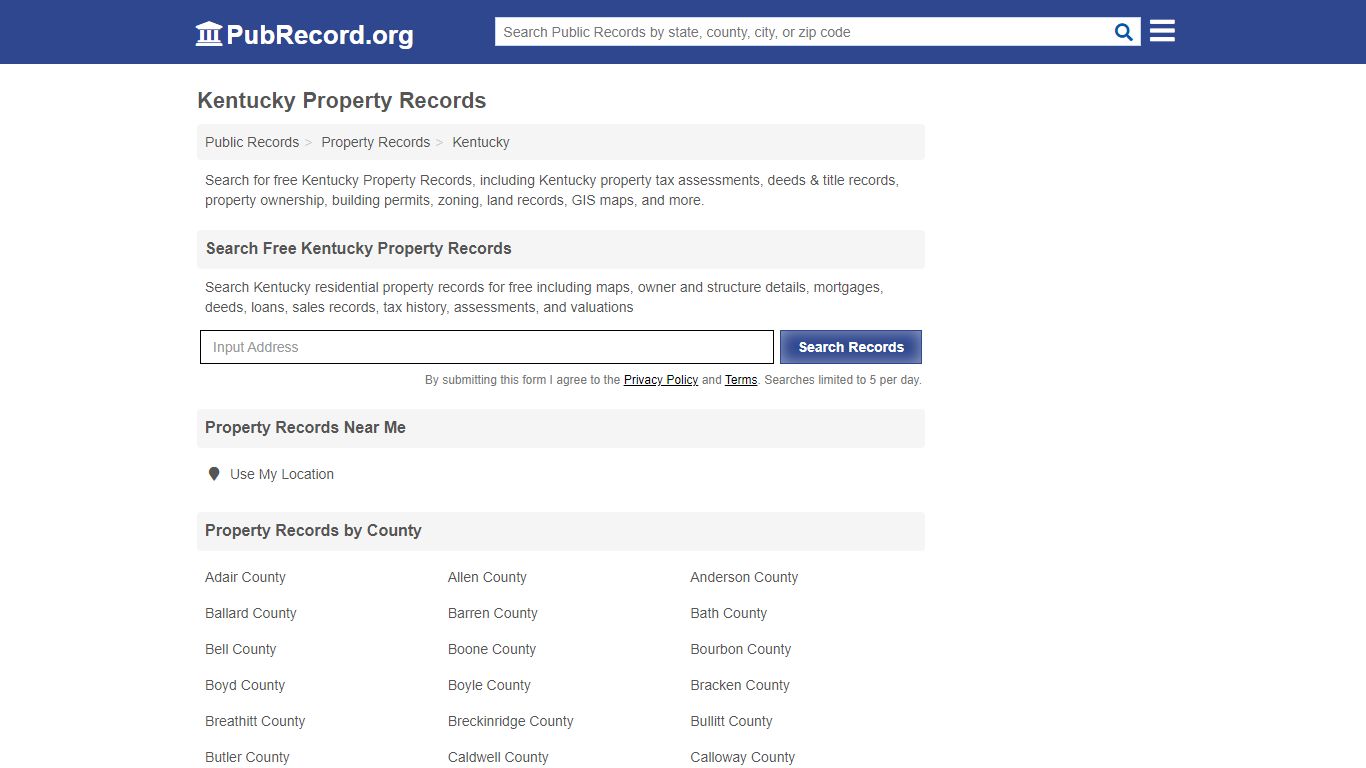 Free Kentucky Property Records - PubRecord.org